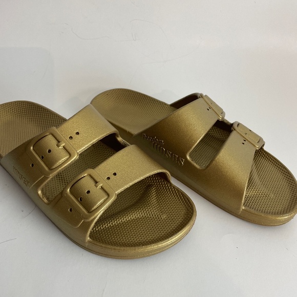 Freedom Moses Two Band Slide Goldie Sandals - Picture 2 of 9